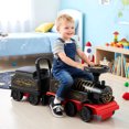 thumbnail image 4 of Gymax Ride on Train 6V Battery Powered Ride on Toy w/ Under-Seat Storage & Carriage Black, 4 of 10