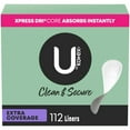 thumbnail image 2 of U by Kotex Clean & Secure Panty Liners, Light Absorbency, Extra Coverage, 112 Count (2 Pack), 2 of 2