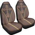 thumbnail image 3 of XYZCANDO Leather Zipper Design Car Seat Covers for Woman Thin Car Front Seat Covers Comfort Soft, for Vehicle SUV Auto, 3 of 10