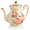 Rose, variant on Xuet Pink Rose Teapot, 25oz/ 3 Cup Vintage Ivory Ceramic Tea Pot, Floral Teapot with Gold Trim, Gifts for Women