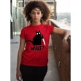 thumbnail image 3 of Black Cat Creepy Crazy Eyes Halloween Shirt Unisex Men's T-shirt, 2XL, Red, 3 of 6