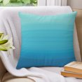 thumbnail image 3 of Pillow Covers 16x16 Set of 2, Teal Blue Ombre Throw Pillow Covers Decorative Couch Cushion Cover, Farmhouse Blue Gradient Striped Microfiber Soft Square Pillowcases for Bedroom Living Room Sofa, 3 of 9