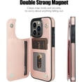 thumbnail image 3 of iPhone 13 Pro Case with Card Holder Heavy Duty Protective Durable Leather RFID Blocking Shockproof Slim Credit Card Slot Wallet Case for iPhone 13 Pro for Women&Girls(Rose Floral), 3 of 14
