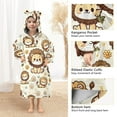 thumbnail image 4 of Dailycode Wearable Blanket Hoodie Oversized Sherpa Flannel Blankets with Pocket for 3-14 Year Old Cartoon Lion and Daisy, 4 of 7