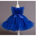 thumbnail image 3 of Toddlers Dresses Flower Girl Dress Toddler Sleeveless Tulle Dress Party Dresses for Girls Blue Dress Girl Toddler Fancy Dress Girls Birthday Party Dress 6-7 Years, 3 of 4