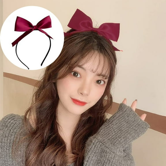 Barrettes Bow Headbands Red Bowknot Headband for Women and Girls Black Bows Hair Handmade Hair Accessories