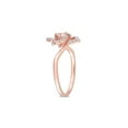 thumbnail image 2 of 4/5 Carat (Ctw) Morganite and White Topaz Flower Ring in Rose Plated Sterling Silver, 2 of 5