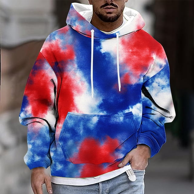 Sudadera con capucha para hombre, estilo casual, con cuello redondo, estampado, manga larga, blusa de poliéster