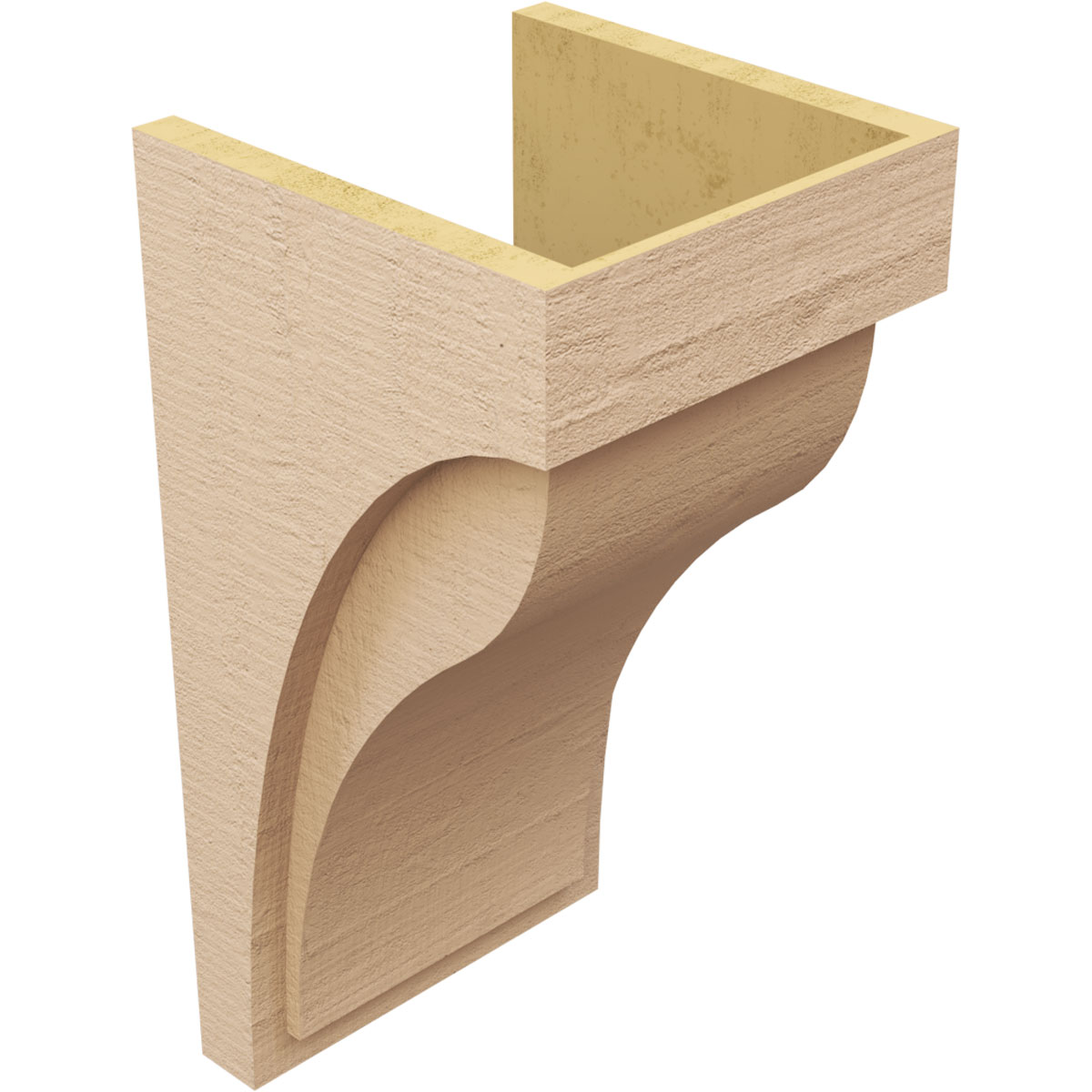 11"W x 11"D x 22"H Wide Helena Rough Cedar Woodgrain TimberThane Corbel, Primed Tan