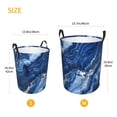 thumbnail image 3 of Circular Hamper Single Layer Laundry Basket Storage Basket Waterproof Single Layer Fabric With Handle Pe Support Strip Royalblue Marble_2 Medium, 3 of 8