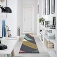 thumbnail image 4 of Yayeee Runner Rug for Bedroom 2'x6' Machine Washable Hallway Non Slip Mat, Green Geometric, 4 of 8