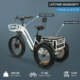 thumbnail image 6 of GOBIKE Forte Electric Bike, Electric Tricycle for Adults, 18AH Up to 72 Miles Per Charge, 6 of 6