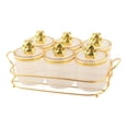 thumbnail image 3 of simhoa Kitchen Spice Jars 6 Grids with Tray Divided Nut Jars for Home Party Kitchen Transparent Gold, 3 of 8