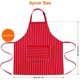 thumbnail image 2 of 2 piezas de delantales de rayas con pechera ajustable $ 2 piezas de delantales de cocina unisex $ 2 piezas de delantales de cuello alto ajustables adecuados para chefs, 2 of 5