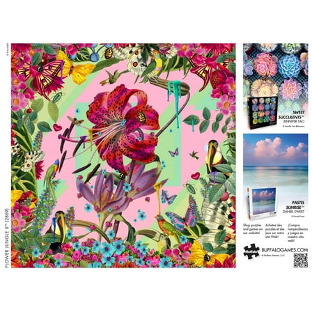 Buffalo Games 300-Piece Krovblit Flower Jungle II Interlocking Jigsaw Puzzle