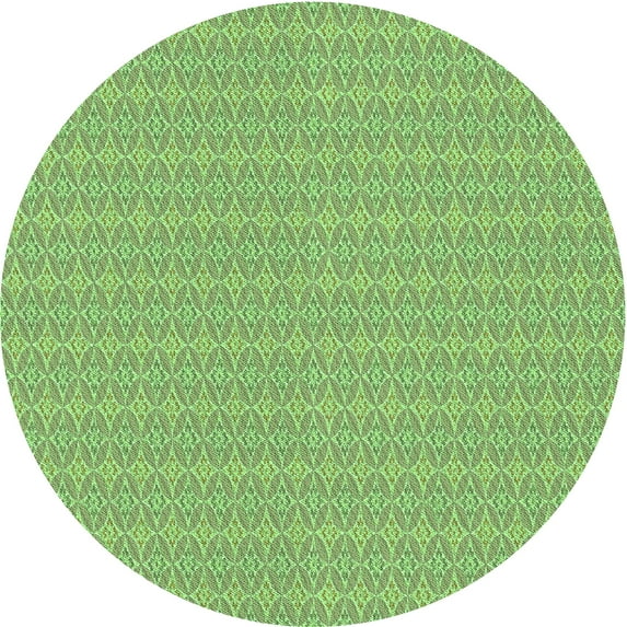 Ahgly Company Machine Washable Indoor Round Transitional Green Onion Green Area Rugs, 4' Round