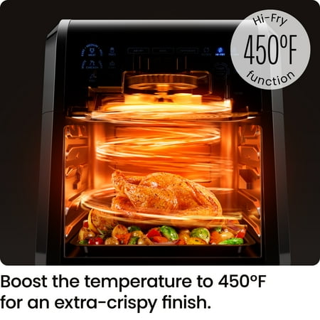 Chefman ExacTemp 12 Quart 5-in-1 Air Fryer with Integrated Smart Thermometer, 28 Presets - Black - Black