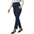 thumbnail image 4 of INSPIRE CHIC Womens Maternity Pants for Work Over the Belly High Waisted Business Office Pregnancy Trousers with Pockets S Blue, 4 of 6