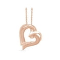 thumbnail image 4 of AFFY Round Cut White Natural Diamond Double Heart Pendant Necklace In 14K Rose Gold Over Sterling Silver (0.10 cttw, I-J Color, I2-I3 Clarity) With 18" Chain, 4 of 7