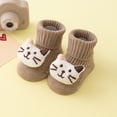 thumbnail image 2 of Baby Toddler Socks Anti Slip Cute Mid Tube Floor Socks Khaki, 2 of 3