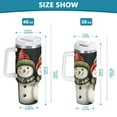 thumbnail image 6 of Yayeee 40oz Stainless Steel Tumbler with Straw and Handle Double-Wall Insulated Travel Water Bottle, Red Snowmen, 6 of 8