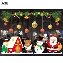 Visland Christmas Window Clings Snowflake Window Decals Christmas Window Stickers Decorations for Holiday Santa Claus Elf Reindeer Christmas Window Clings Xmas Party Supplies, 1Sheet