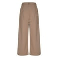 thumbnail image 7 of Lenpel Palazzo Pants for Women Business Casual High Waisted Pleated Wide Leg Dress Pants Baggy Work Trousers with Pockets(Khaki,Large), 7 of 7
