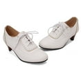thumbnail image 6 of Women's Mary Jane Pumps Chunky Block Shoes Adorable Vintage Shoes Unique Round Toe Lace Up, 6 of 8