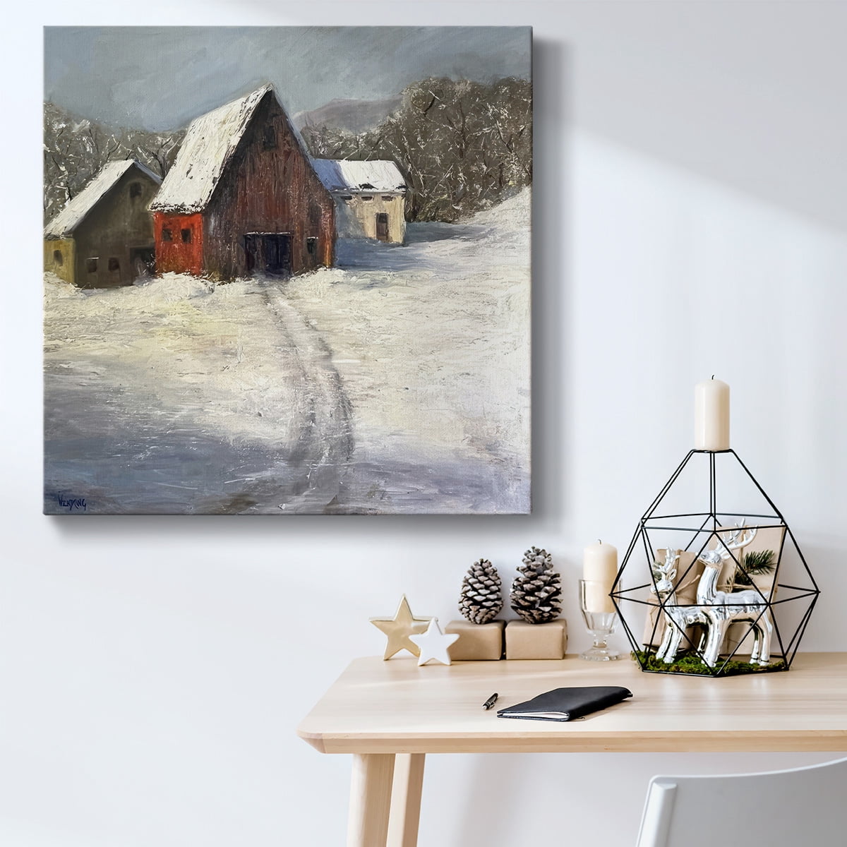 Winter Homestead I- Gallery Wrapped Canvas