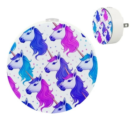 

YZUOUZY Night Lights Plug into Wall Bedside Lamp Small Lamps Set of 2 Watercolor Christmas Dots Animals