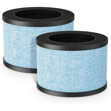 2 Pack MK01 & MK06 True HEPA Replacement Filter, Replacement for AROEVE MK01 & MK06, ToLife TZ-K1, Kloudi DH-JH01 Air Purifier, 4-in-1 Air Filter for Smoke, Odor