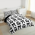 thumbnail image 4 of Homewish Cute Cartoon Bowtie Full Size Comforter Sets,Sweet Berry Bedding Comforter Set,White Black Bedding Sets For Girls Kids,Ultra Soft Home Decor Reversible,3pcs, 4 of 9