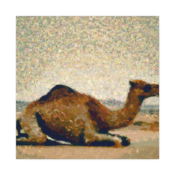 Desert Camel Pointillism - Canvas