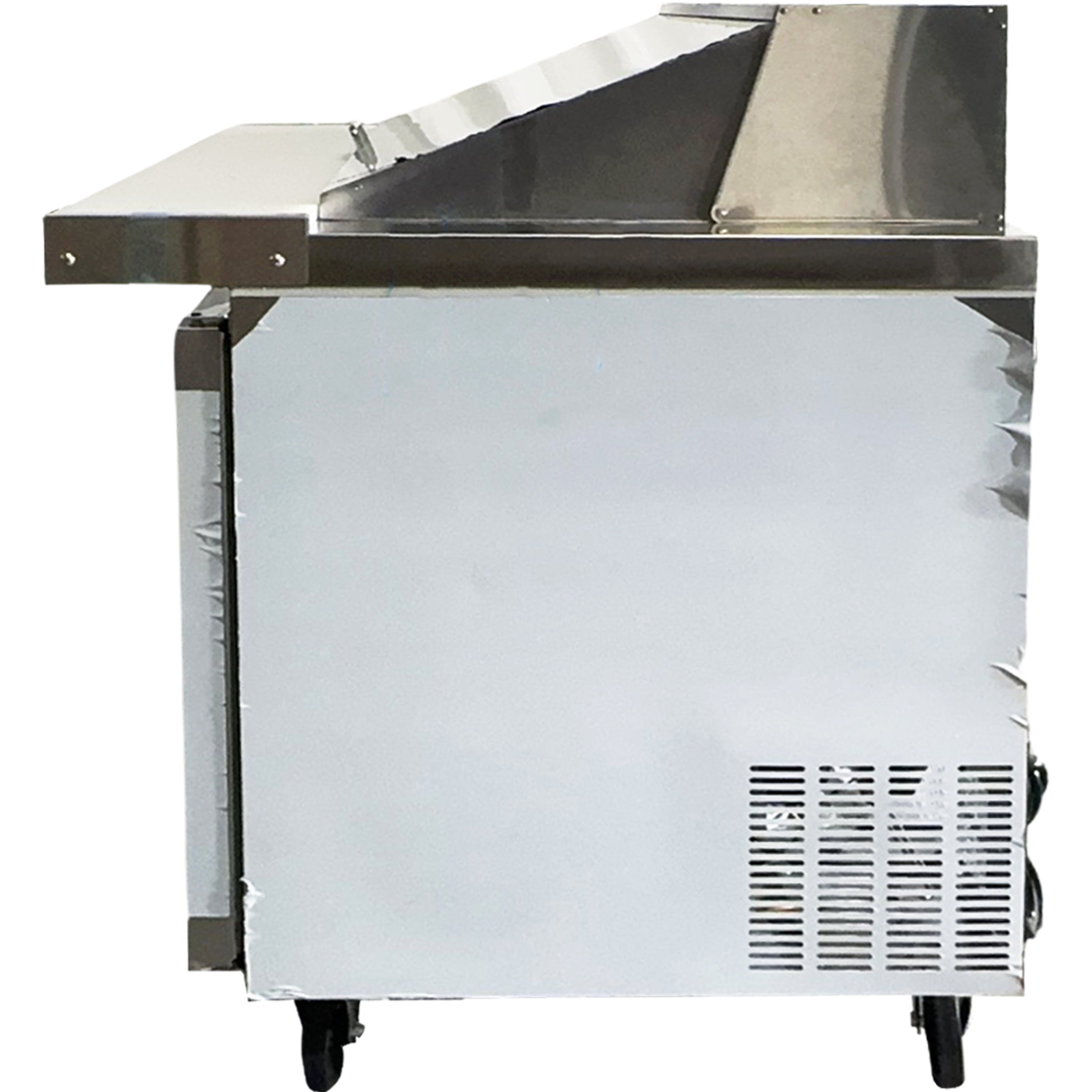 NSF 48 in. 2 Door Refrigerator Sandwich Salad Prep Table 13 Cu.Ft. Commercial Stainless Steel Pre Table Refrigerator with Cutting Board
