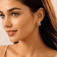thumbnail image 2 of Trendy Knot Earrings for Women, Chunky Gold-Tone Statement Stud Earrings, Polished Sculptural Fashion Jewelry for Daily Wear, Party, Vacation, Gift, 2 of 7