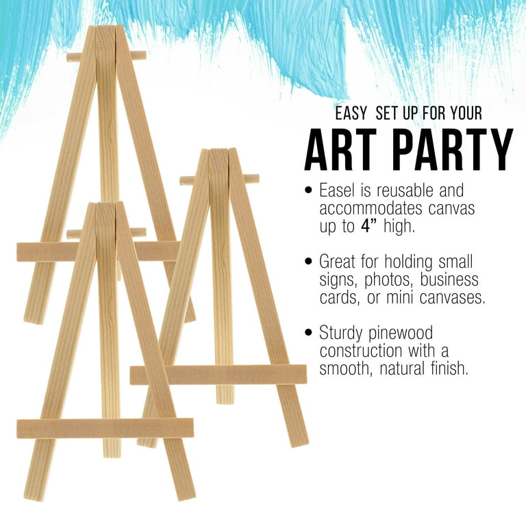U.S. Art Supply 10.5 Tabletop Display Stand A-Frame Artist Easel -  Beechwood Tripod, Kids Student Painting Party Holder
