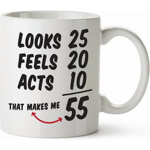 55th Birthday Gifts for Men & Women. Perfect 55 Years Old Birthday Party Supply Decorations 1968 Coffee Mug.11oz white