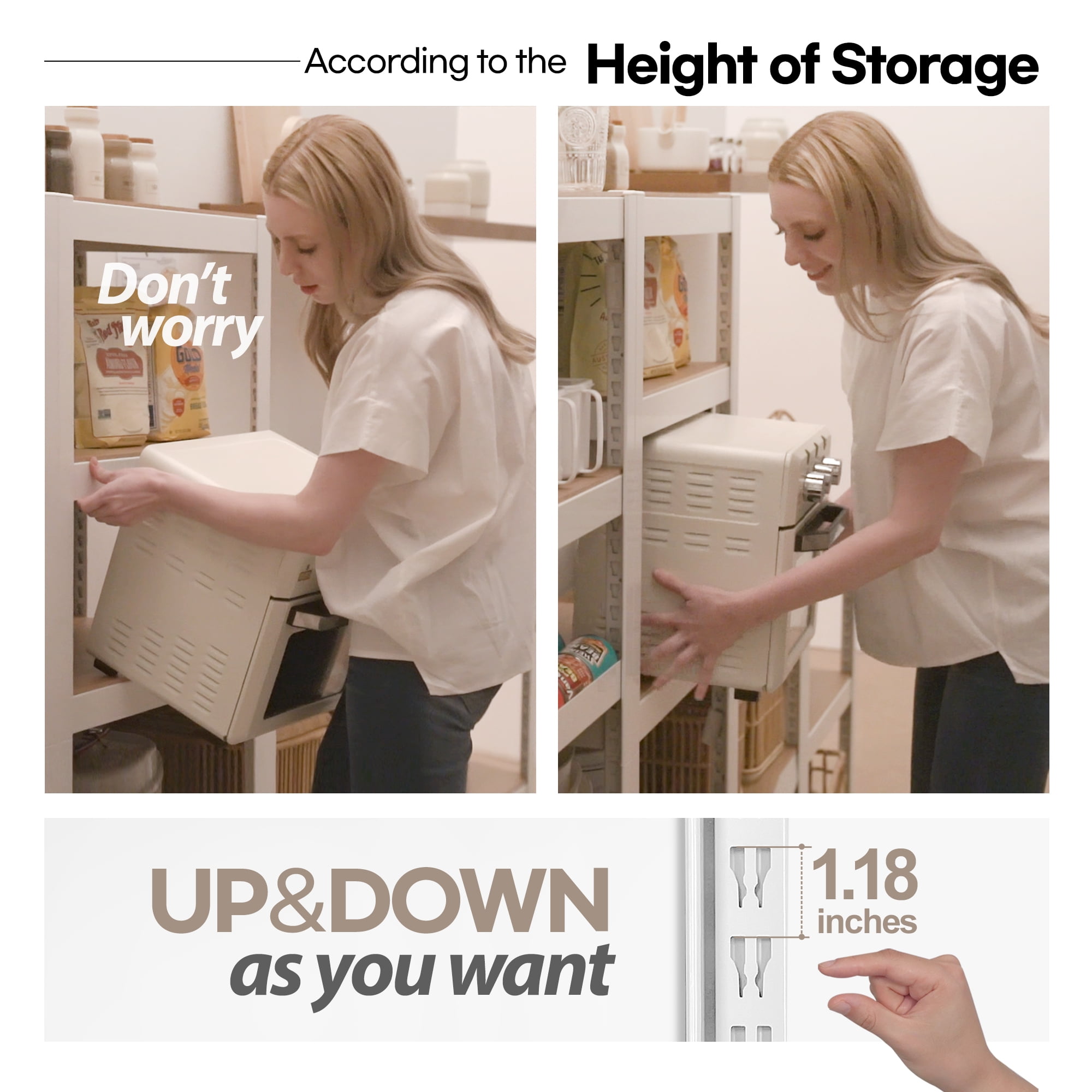 HOMEDANT House White 5 Tier 24.4" W Laminated Metal Shelving Unit Adjustable Storage Utility Rack Heavy Duty Shelves Organization Multipurpose Shelf Kitchen Garage Pantry Closet