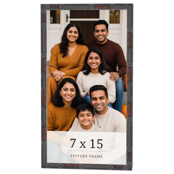 7x15 Frame Brown Bamboo with Dark Coffee/Walnut Finish | Solid Wood Picture Frame Width 0.75 Inches