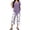 Purple, variant on Women's Two Piece Pants Set Short Sleeve Top with High Waist Wide Leg Trousers Summer Outfit for Casual Chic Wear