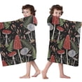 thumbnail image 4 of Red Mushroom Fern Black Pattern Hooded Bath Towel，50"x30" for Ages 3 To 12 Kids, Quick Dry Lightweight Soft Microfiber Hood Beach Towel Cover Up for Kids, 4 of 7