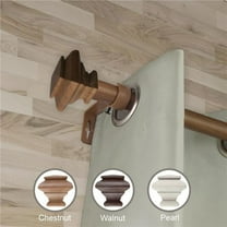 Central Design W100-72-66W3 1 in. Dia. Shim Faux Wood Curtain Rod, Chestnut - 66-120 in.