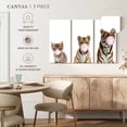 thumbnail image 4 of Elephant Stock Bubble Gum Tigers Wall Art - Horizontal Multi Panel Canvas - Living Room Wall Decor - Humor Multi Panel - White And Brown Decor - 23" x 14", 4 of 4