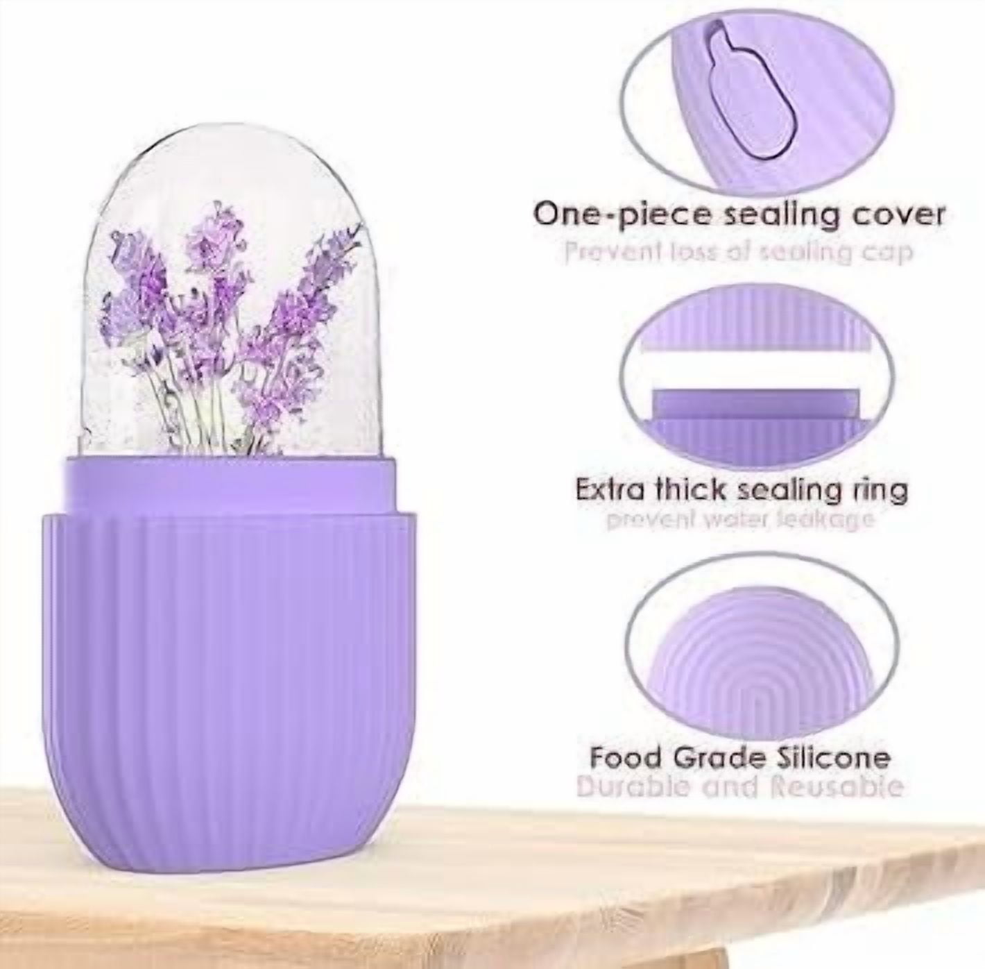 Ice Face Roller Silicone Facial Cube for Eyes Neck Massage Remove Dark Circle Pore Shrink Face Beauty Skin Care Ice Mould Kitchen Tools (Blue), Pack of 2Pcs
