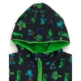 thumbnail image 4 of Minecraft Little Kids' Boy or Girl Hooded Zip-Up Rain Jacket Creeper Zombie Black, 4 of 6