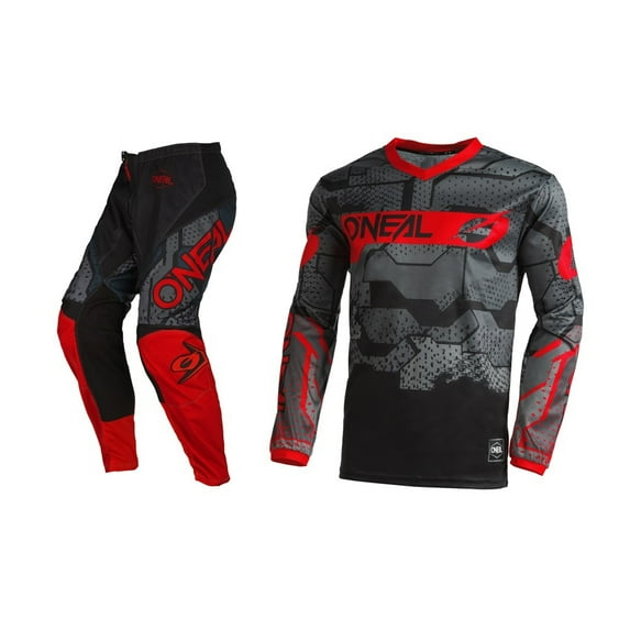 Oneal Element Camo Black/Red Jersey Pant Combo (Medium / Pant W34)