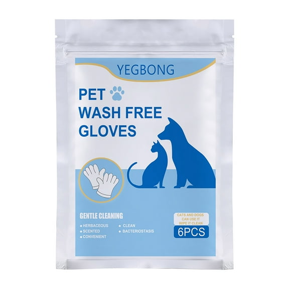 50-Pack Pet Disposable Gloves for Cats Dogs Bath Cleaning Massage Waterproof Grooming Wipes Hand Wash Mitts