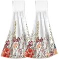 thumbnail image 2 of SKYSONIC Wild Flowers Hanging Tie Towels 2 Pieces, Absorbent Hand Towels Tea Bar Dish Dry Towels for Kitchen Bathroom Home Decor,14" x18.2", 2 of 7