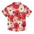 BZSMCE Short-Sleeve Button-Down Shirt Summer Poppy Flowers Softpink ...