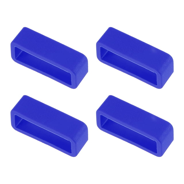 Unique Bargains Watch Band Strap Loops Silicone for 19mm Width Watch Band, Blue 4 Pack